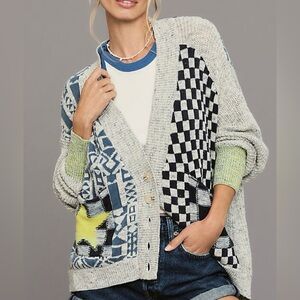 Pilcro by Anthropolgie Mash Up cardigan EUC